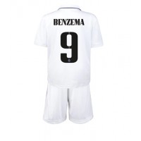 Real Madrid Karim Benzema #9 Fußballbekleidung Heimtrikot Kinder 2022-23 Kurzarm (+ kurze hosen)